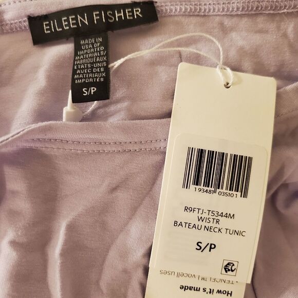 Eileen Fisher Ballet Neck Long Sleeve Tunic in Purple/Lavender - NEW - Picture 11 of 12